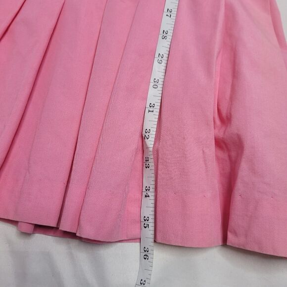 VINTAGE 60s pleated pink drop waist sleeveless dress barbiecore S - Picture 10 of 11